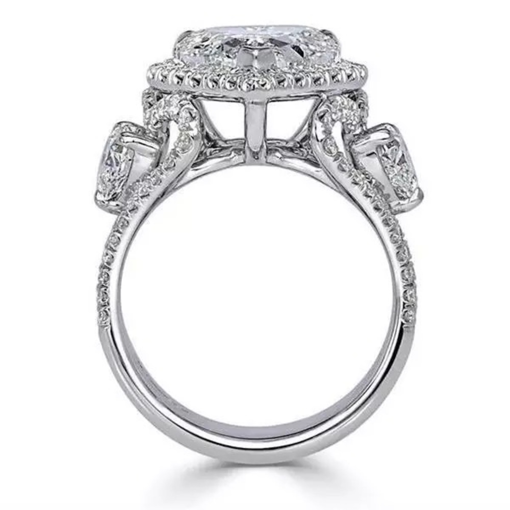 New Women’s 925 Silver Beautiful Heart Vintage Diamond Ring - Picture 4 of 5